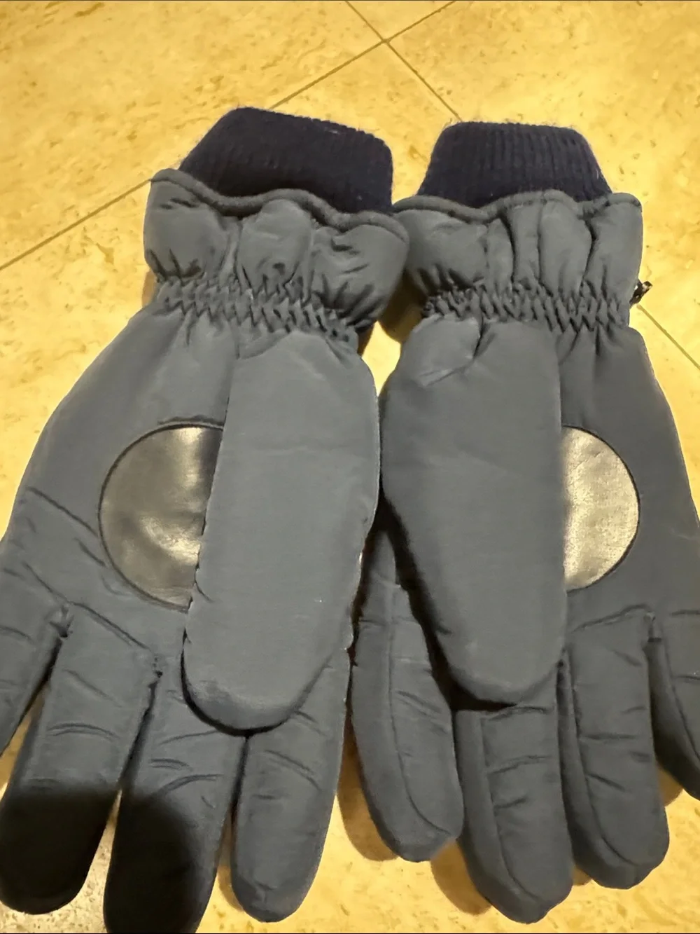 Womens Navy Winter Gloves with Pink & Teal Accents